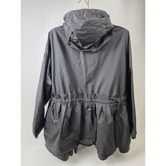 Moncler Women's Black Wete Boxy Hooded Windbreaker Jacket Size 1 - Picture 5 of 10